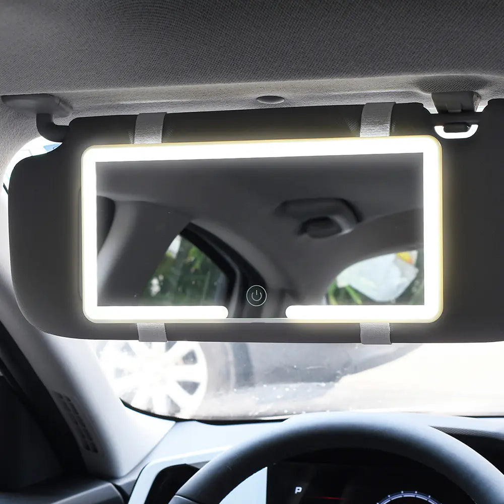 Automotive Sun Louver Makeup Mirror with Dimming Light